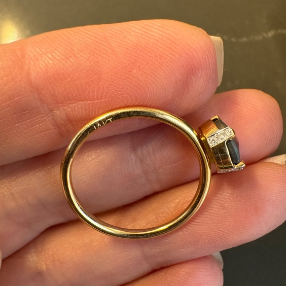 100% 1 Carat Natural Black Diamond 14K Solid Gold Ring - Picture 5 of 6